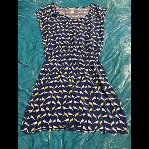 Banana republic dress  w/all over bird print sz L